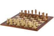 No5 Sapele Chessboard + 3.5" French Acacia pieces