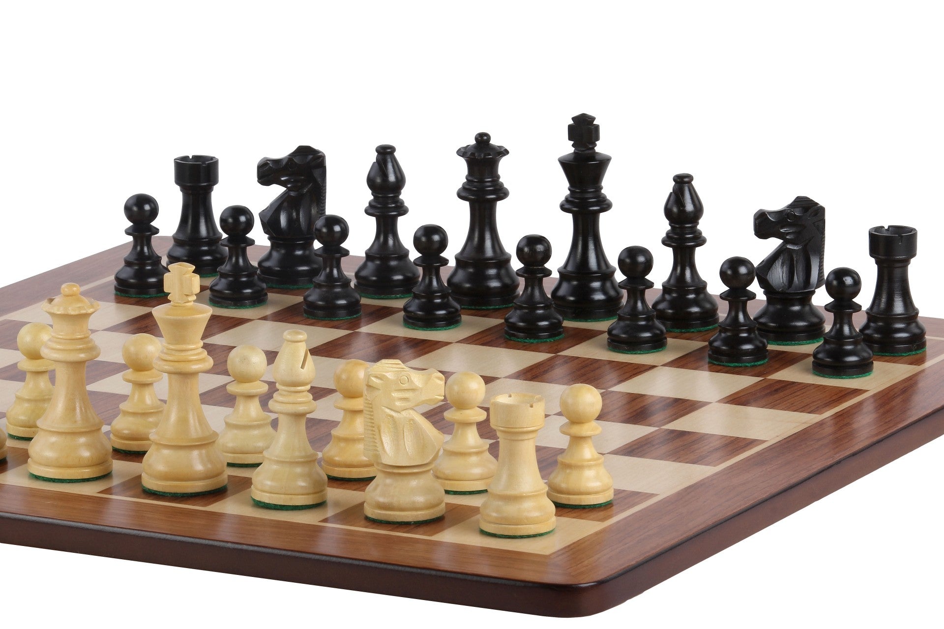 No6 Padauk Chessboard+3.75" French Ebonised pieces - No6 Padauk Chessboard+3.75" French Ebonised pieces
