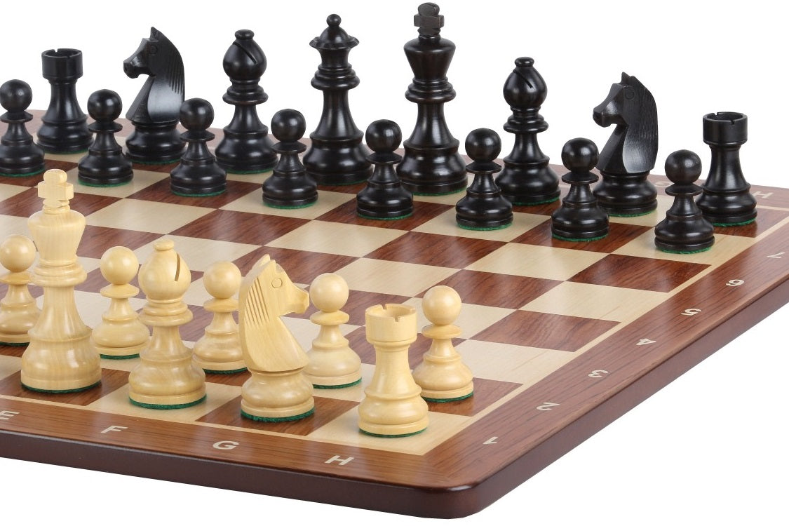 Tournament chess set No. 6 - 58mm board + German Knight 3.75" pieces - Tournament chess set No. 6 - 58mm board + German Knight 3.75" pieces