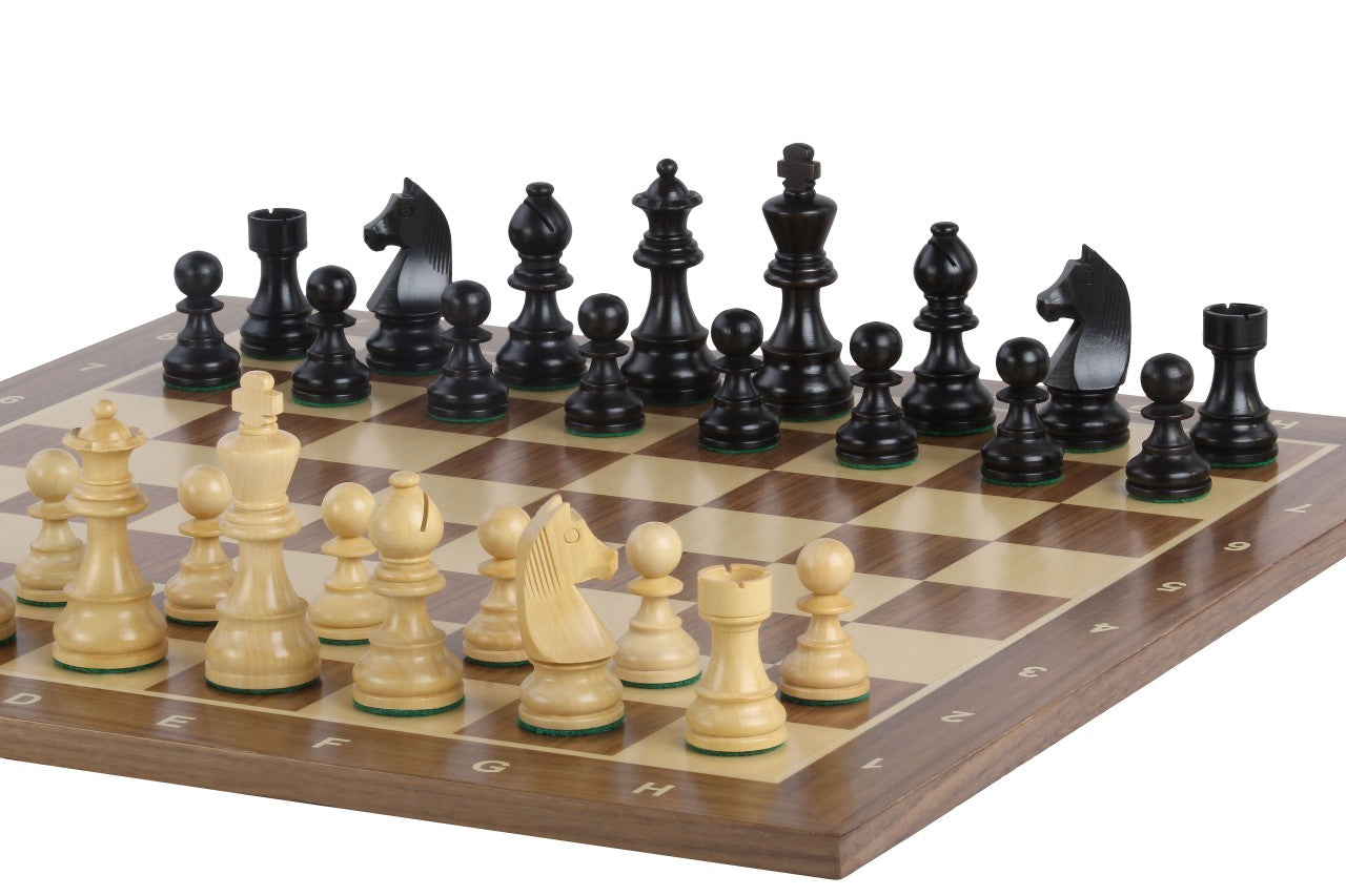 Tournament chess set No. 6 - 58mm board + German Knight 3.75" pieces - Tournament chess set No. 6 - 58mm board + German Knight 3.75" pieces