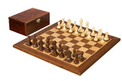 Tournament chess set No. 4 - 40 mm chessboard + Sunrise Staunton 78 mm pieces in wooden trunk
