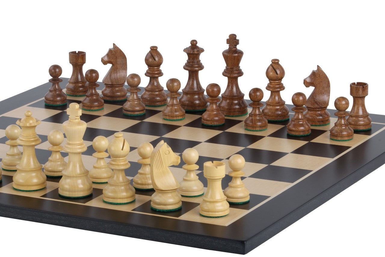 Tournament chess set No. 5 - 50mm board + German Knight 3.5" pieces - Tournament chess set No. 5 - 50mm board + German Knight 3.5" pieces