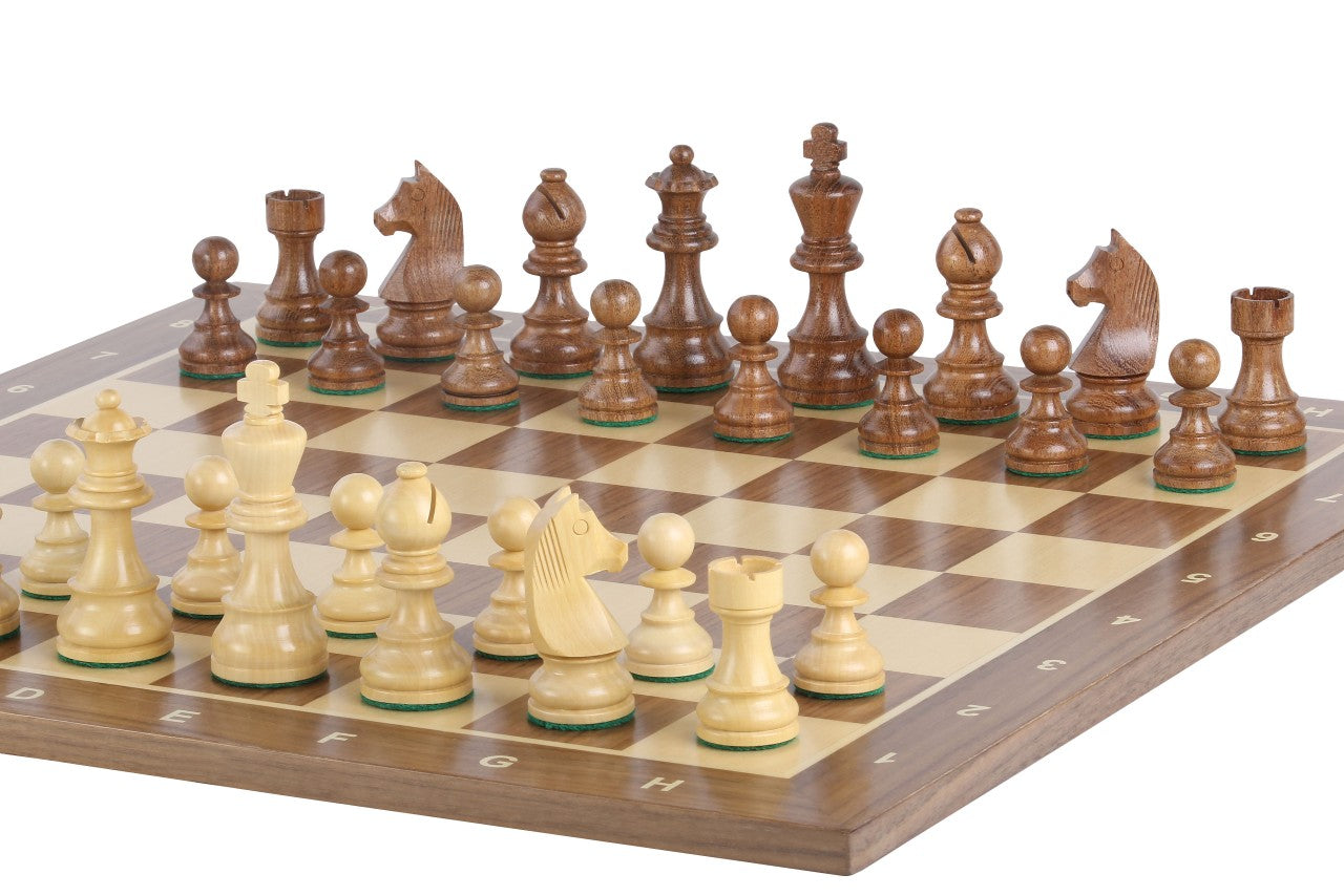 Tournament chess set No. 6 - 58mm board + German Knight 3.75" pieces - Tournament chess set No. 6 - 58mm board + German Knight 3.75" pieces